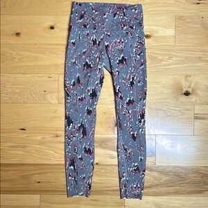 Lululemon Gray Pink Digital Leggings with Pockets | Size 4